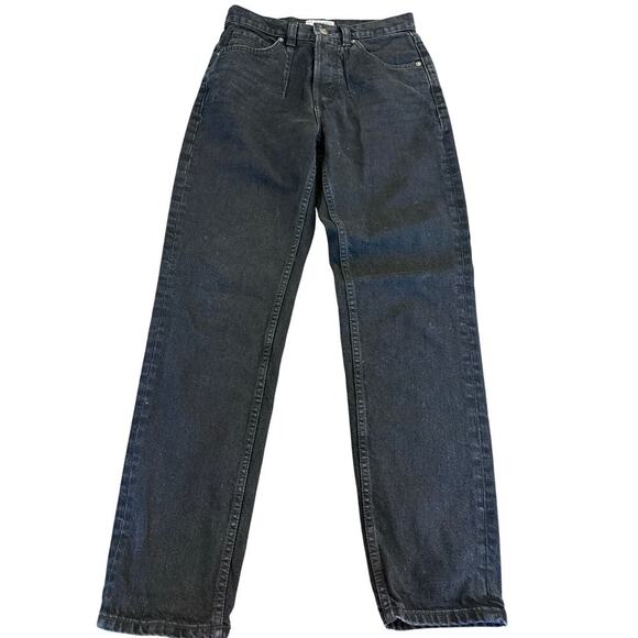 FREE PEOPLE We The Free A New Day Mid Rise Straight Leg Black Denim Jean 25 - Picture 1 of 10